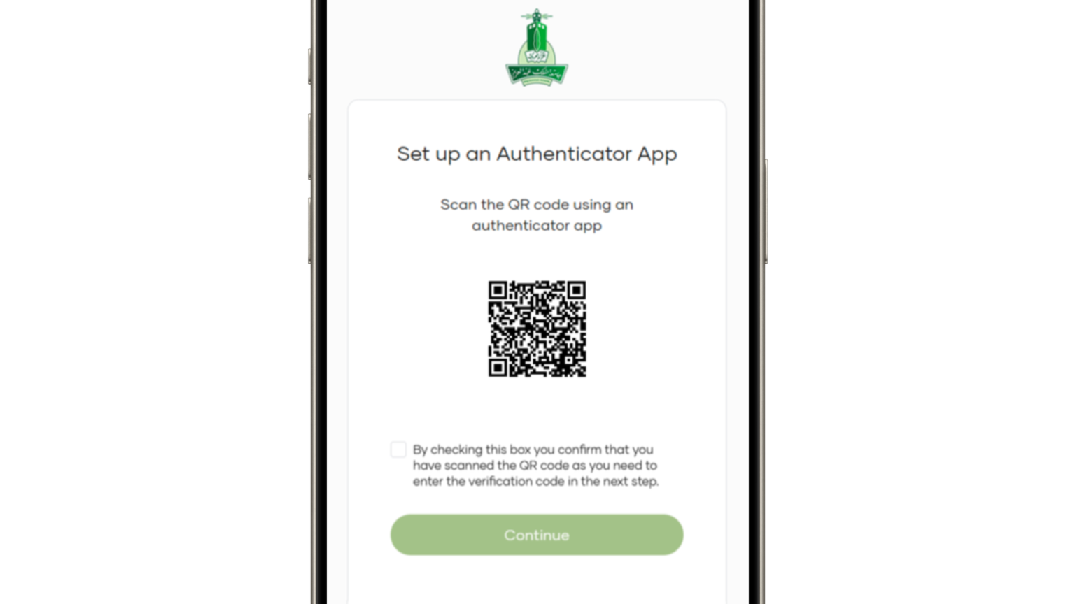 How the QR code with a secret key looks for setting up TOTP at King Abdulaziz University.